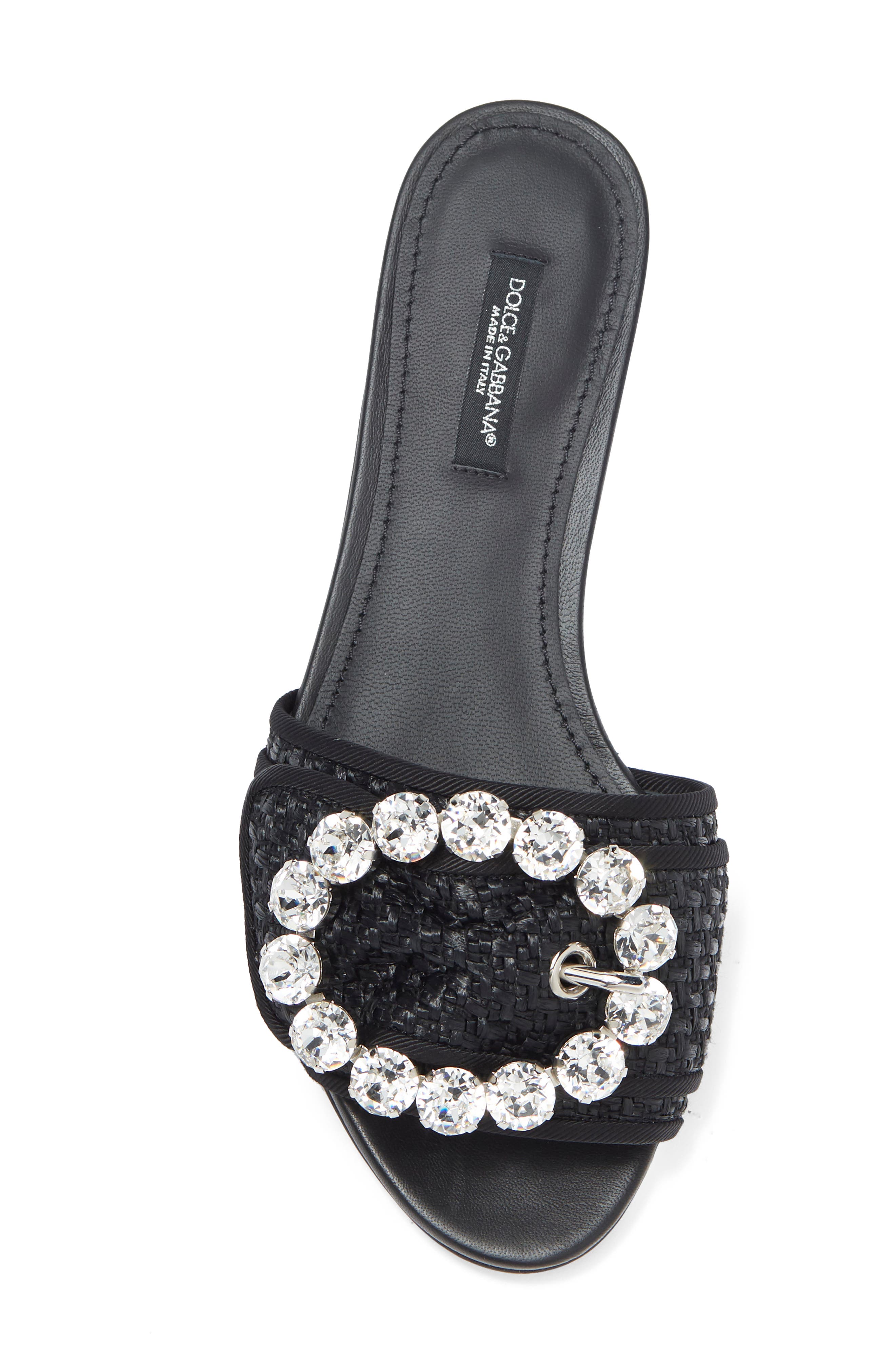 Dolce&Gabbana Rhinestone Slip-On Sandal, Alternate, color, 