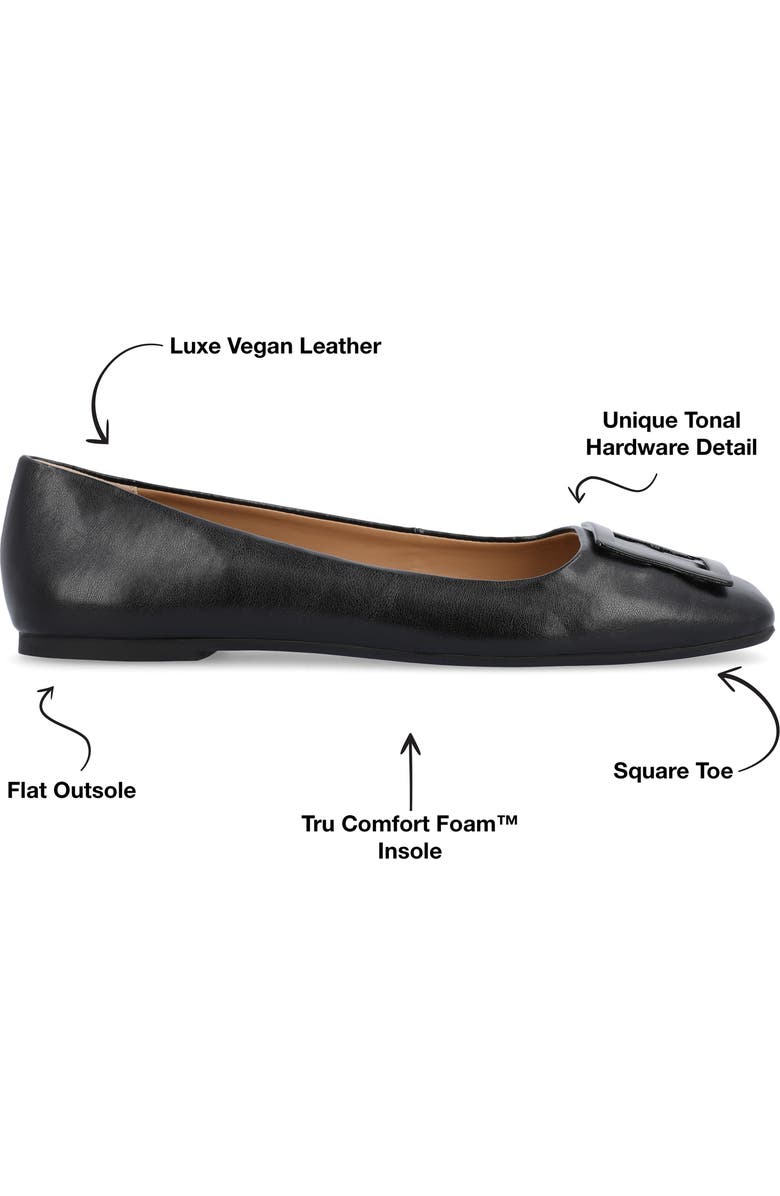 Journee Collection Zimia Square Buckle Flat, Alternate, color,