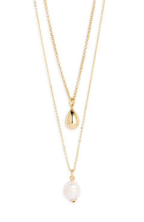Demi Fine Layered Freshwater Pearl Pendant Necklace