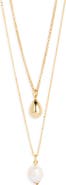 Nordstrom Demi Fine Layered Freshwater Pearl Pendant Necklace