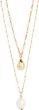 Nordstrom Demi Fine Layered Freshwater Pearl Pendant Necklace