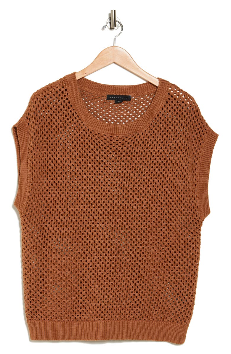 Sanctuary Open Stitch Sweater, Alternate, color, Caramel
