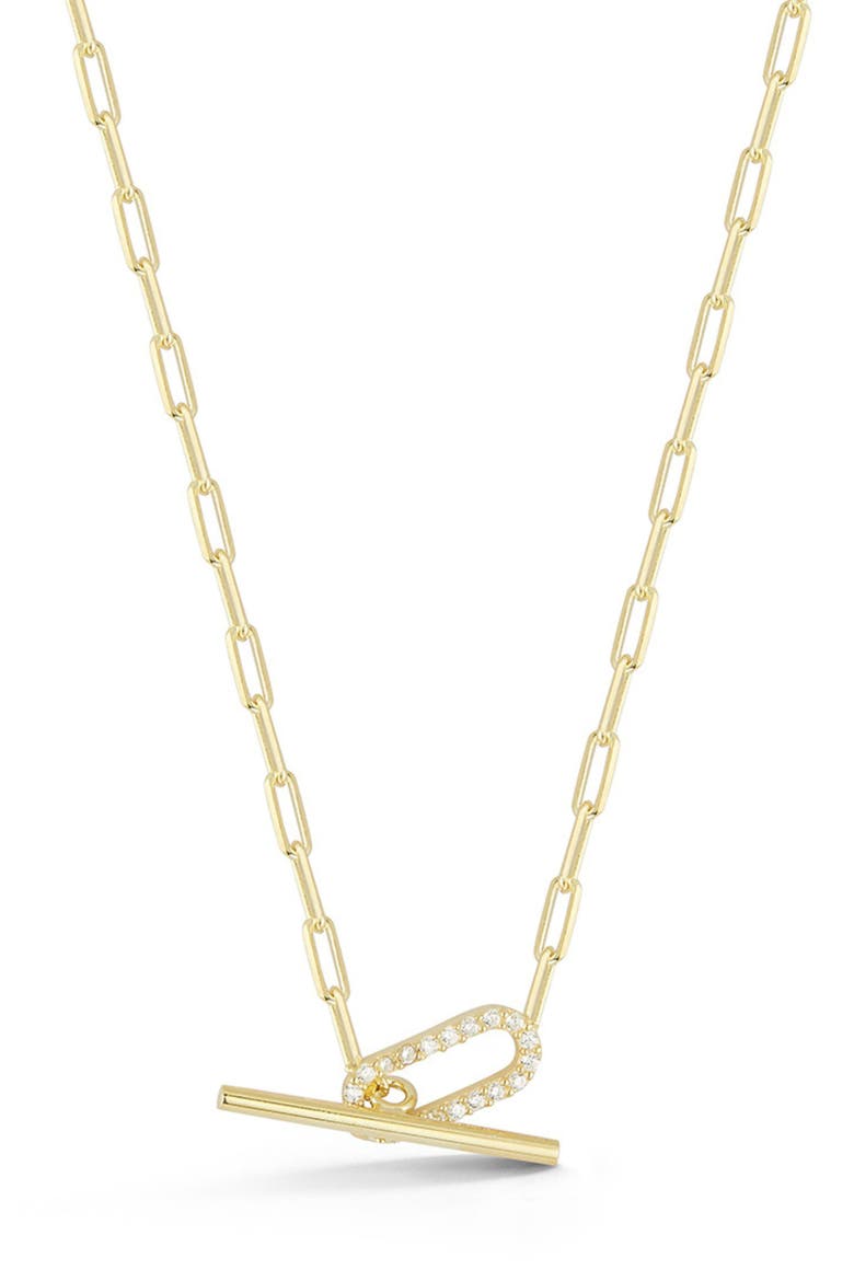 Cubic Zirconia Toggle Pendant Necklace, Main, color, GOLD