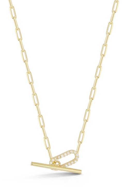 Cubic Zirconia Toggle Pendant Necklace