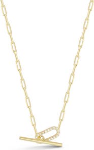 GLAZE JEWELRY Cubic Zirconia Toggle Pendant Necklace