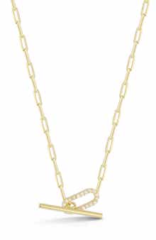 GLAZE JEWELRY Cubic Zirconia Toggle Pendant Necklace