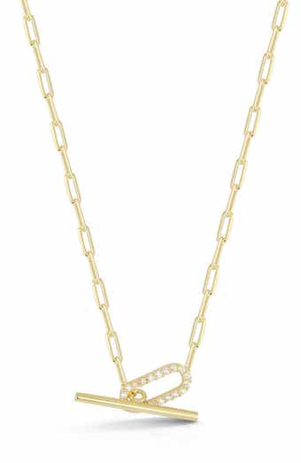 Cubic Zirconia Toggle Pendant Necklace