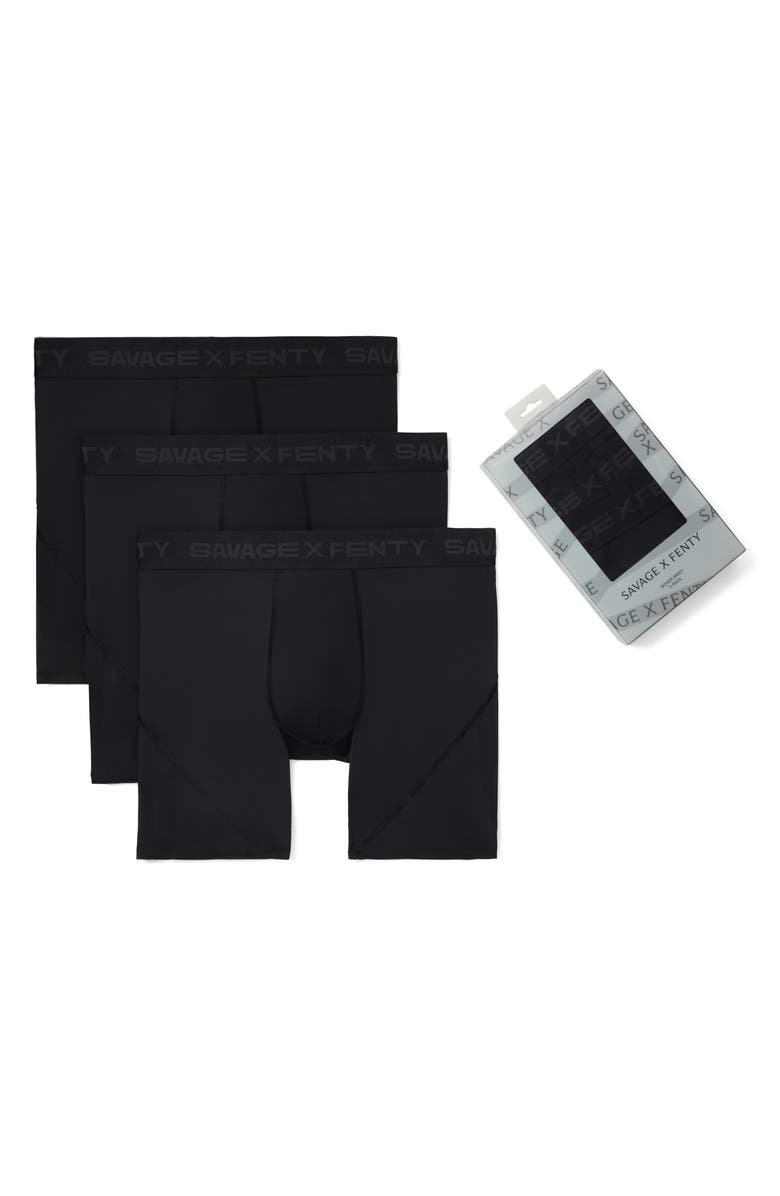 SAVAGE X FENTY Shadow Fit 3-Pack Boxer Briefs, Main, color, Black Caviar