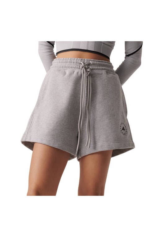 Adidas By Stella Mccartney Truecasuals Organic Cotton Drawstring Sweat Shorts In Gray