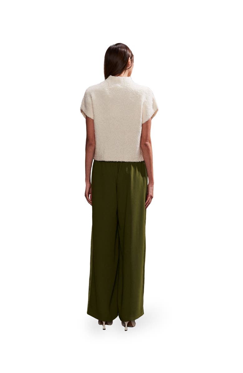 Ro&Zo Satin Side Stripe Trousers, Alternate, color, Khaki