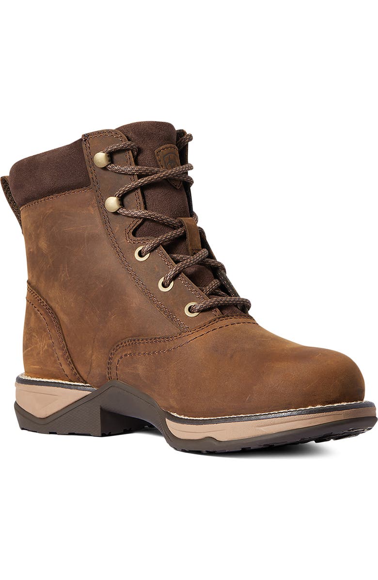 Ariat Anthem Round Toe Lacer H2O Boot, Main, color, Brown