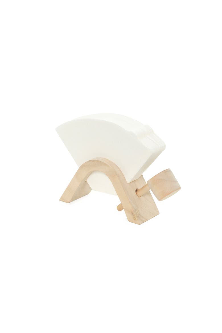 Wooden Coffee Filter Holder and Spoon, Main, color, Natural