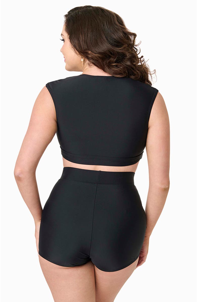 Unique Vintage High Waist Swim Shorts, Alternate, color, 