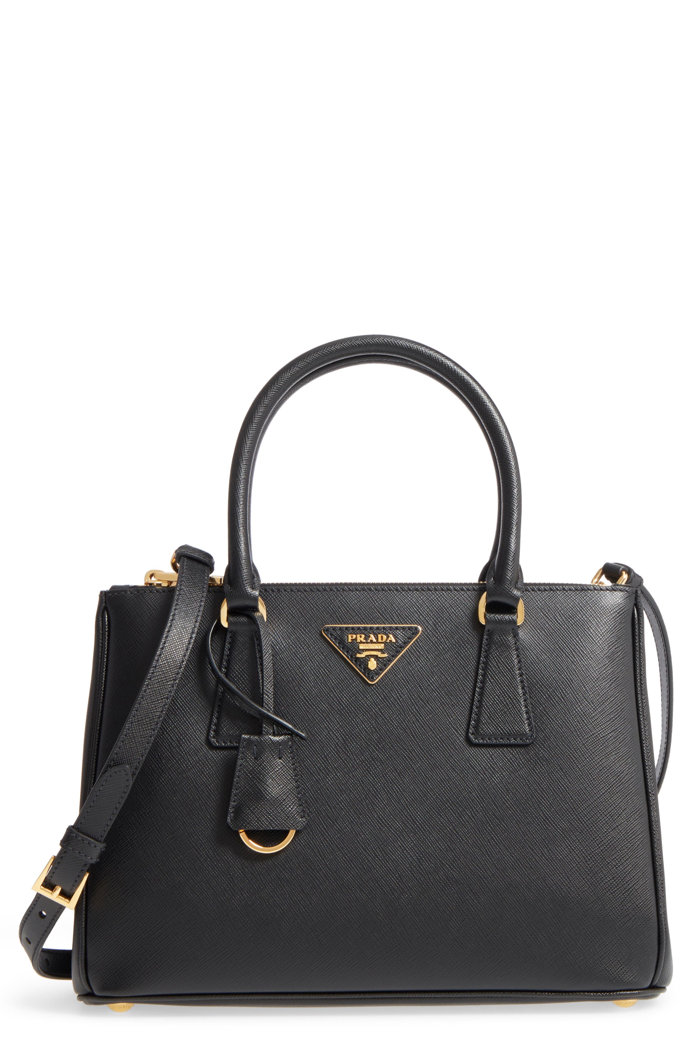 Prada Saffiano Lux Leather Satchel, Main, color, 