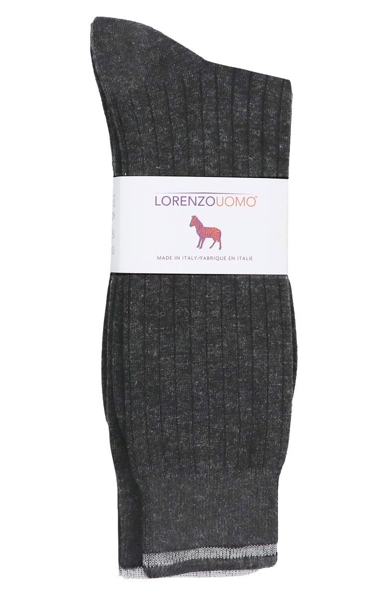 Lorenzo Uomo 2-Pack Assorted Heathered Dress Socks, Alternate, color,