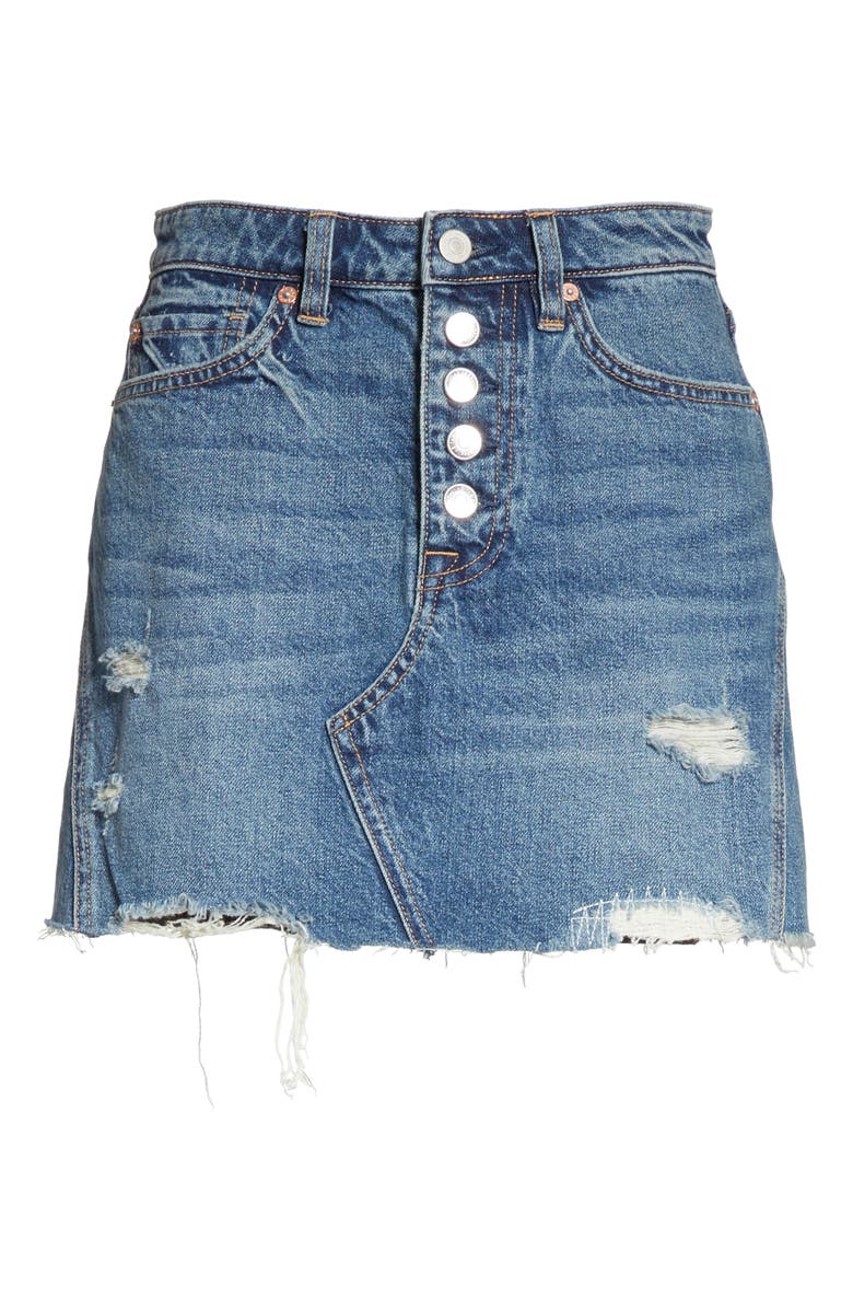 Free People We the Free by Free People A-Line Denim Skirt, Alternate, color, 