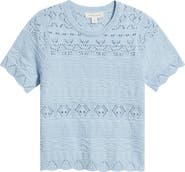 Treasure & Bond Pointelle Cotton Crewneck Sweater