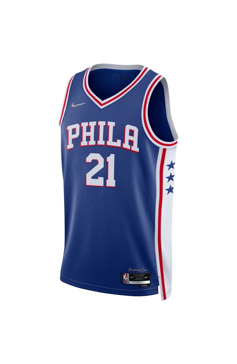 Nike Men's Nike Joel Embiid Royal Philadelphia 76ers 2021/22 Diamond Swingman Jersey - Icon Edition, Alternate, color, 