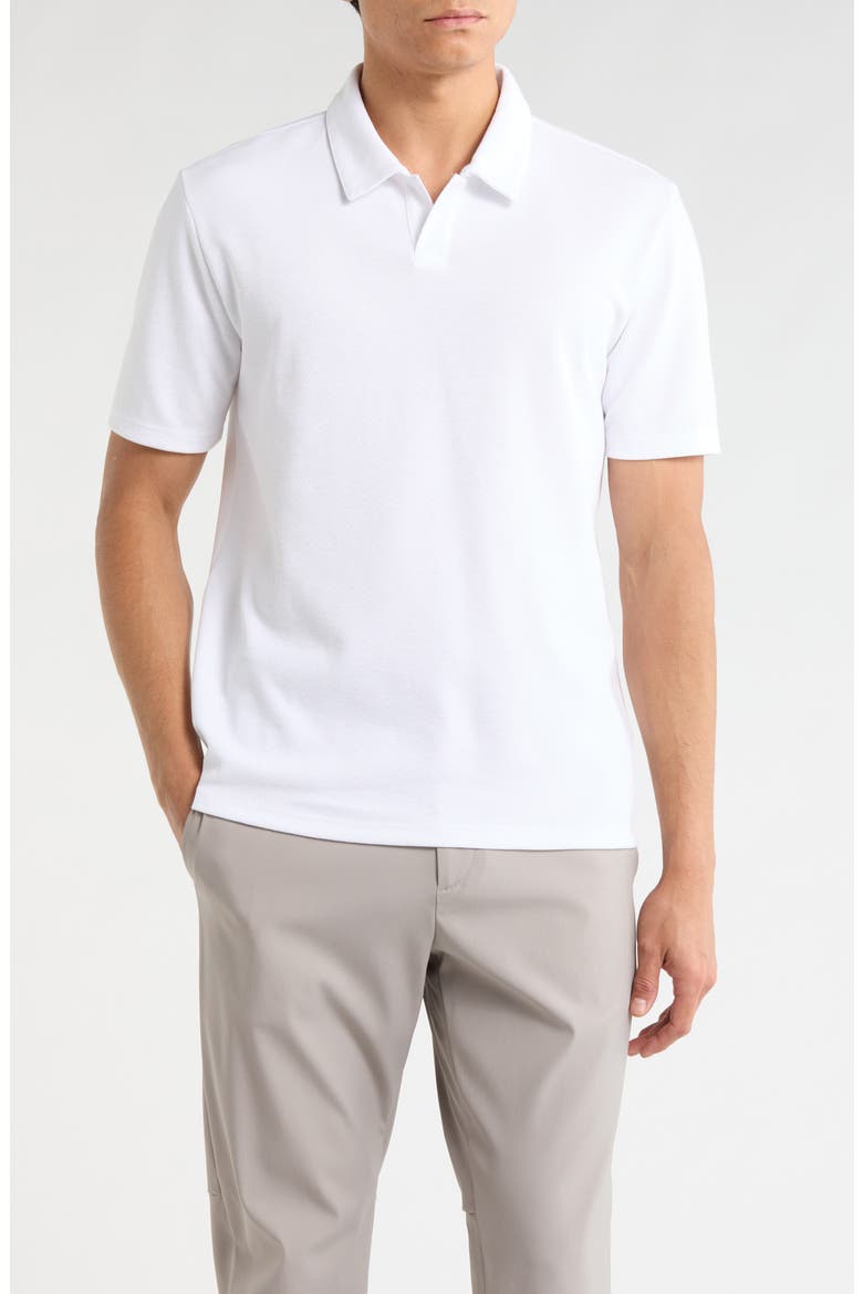 Johnny Collar Piqué Polo, Main, color, OPTIC WHITE