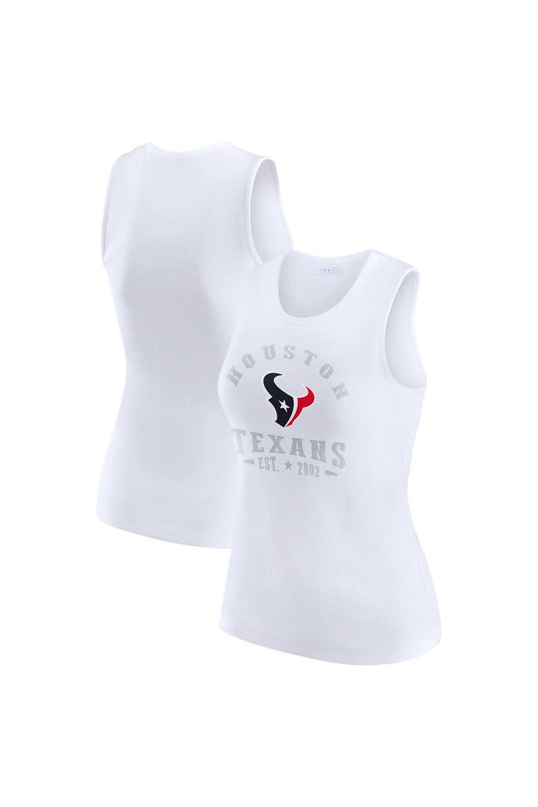 Women's WEAR by Erin Andrews  White Houston Texans Ribbed Graphic Tank Top, Main, color, White