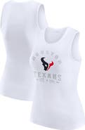 WEAR by Erin Andrews Women's WEAR by Erin Andrews  White Houston Texans Ribbed Graphic Tank Top