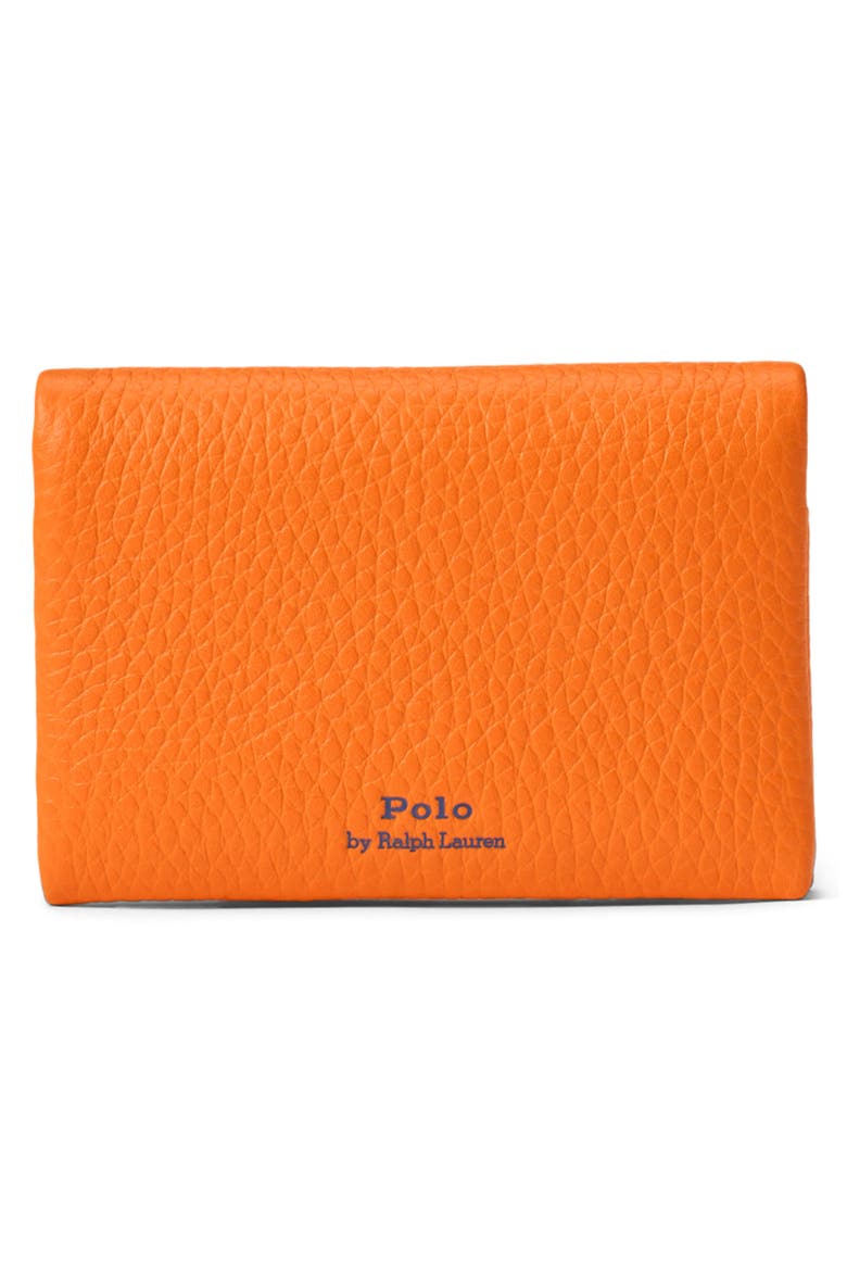 Polo Play Leather Card Case, Alternate, color, ORANGE PEEL