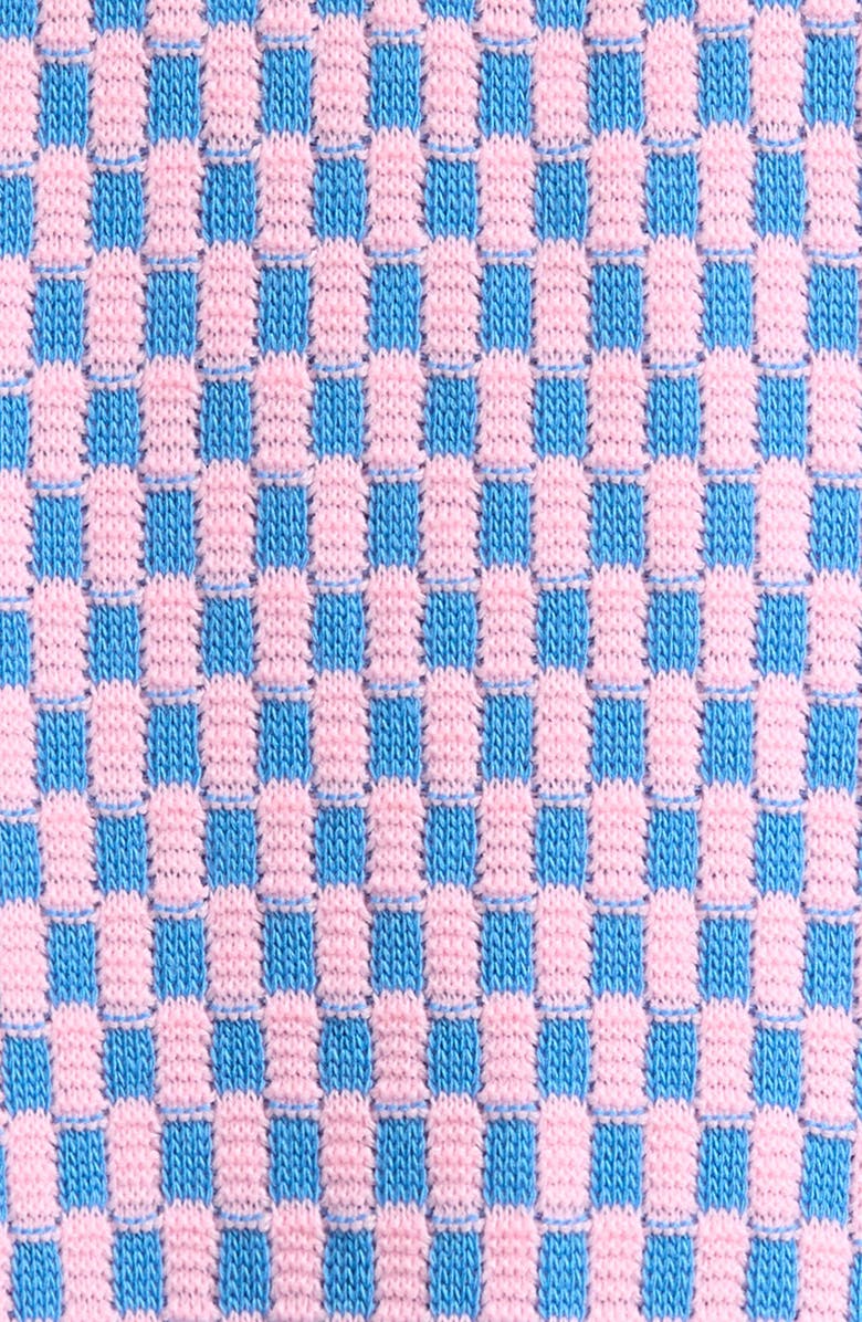 Cotton Emporium Kids' Checkerboard Short Sleeve Sweater, Alternate, color, Pink