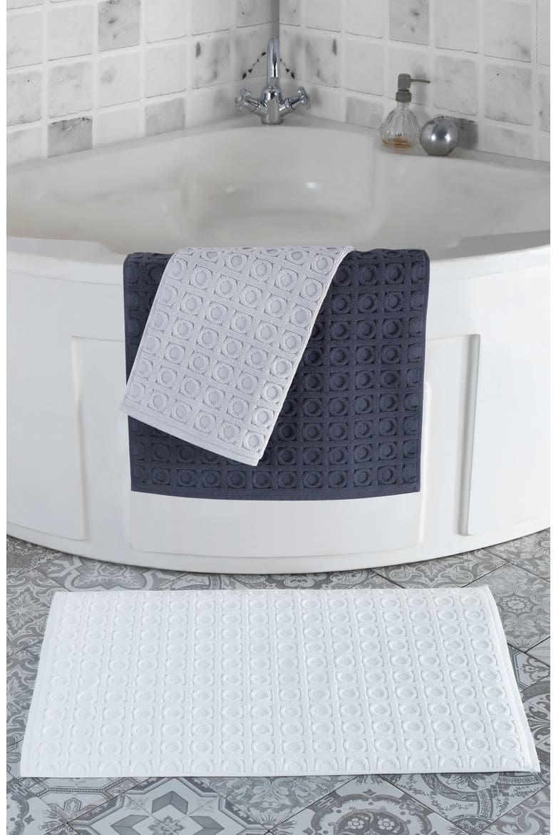 Circle in Square Bath Mat, Alternate, color, ANTHRACITE