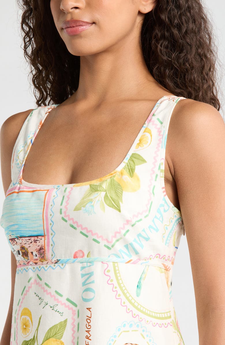 Ever New Hadley Cutout Ruched Back Mini Sundress, Alternate, color, Soft Amalfi