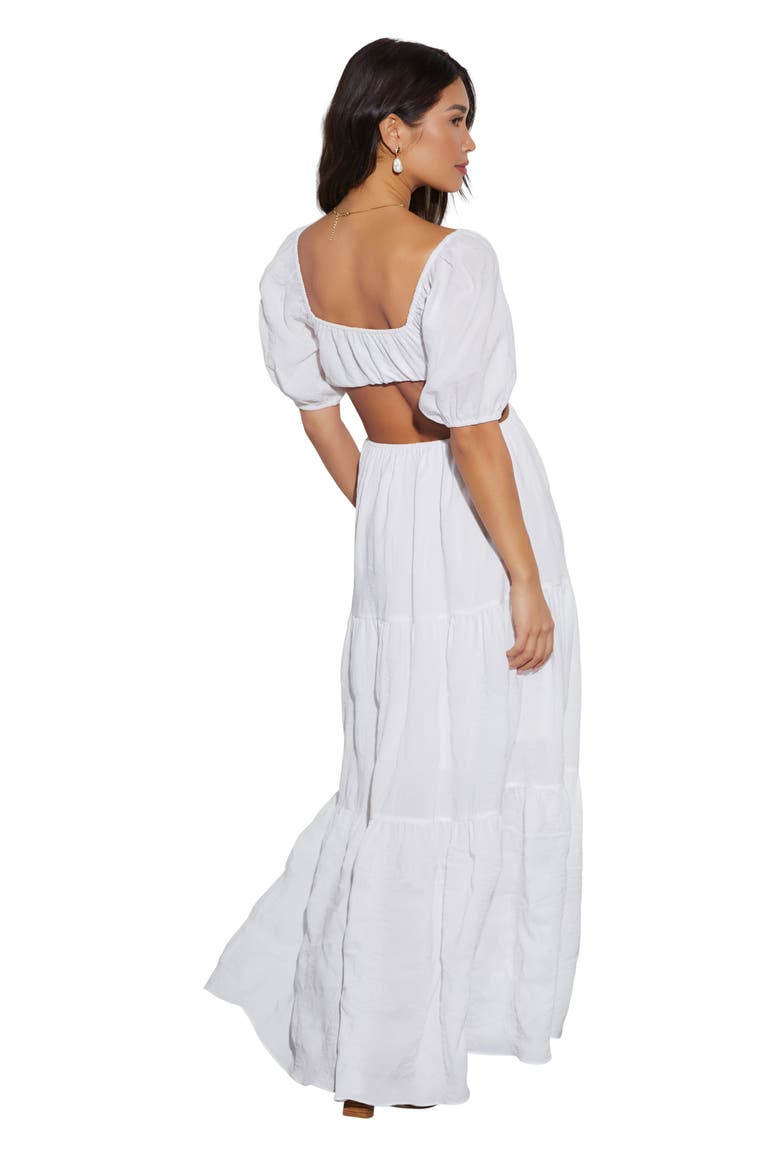 Cartagena Cutout Tiered Maxi Dress, Alternate, color, WHITE