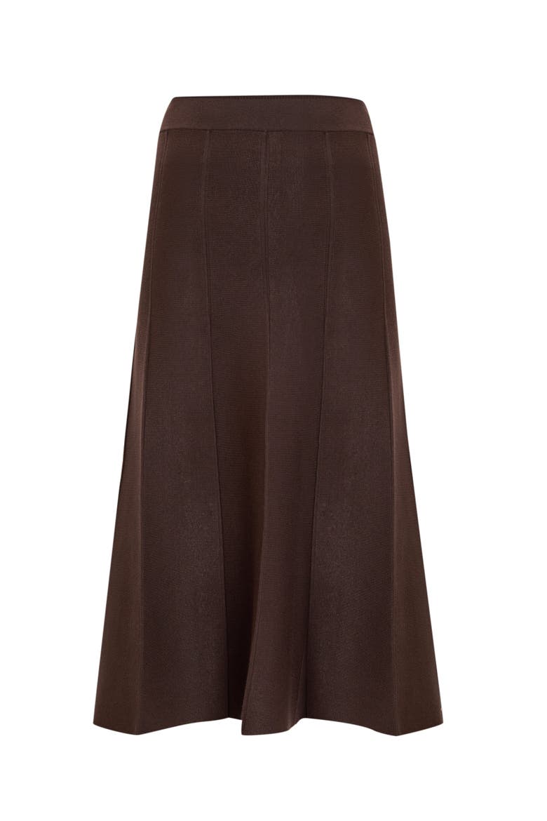 Creed High Waist Knit Midi Skirt, Main, color, BROWN