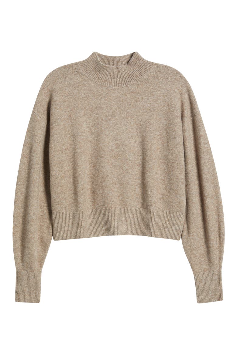 Mock Neck Sweater, Alternate, color, GREY MEDIUM DUSTY
