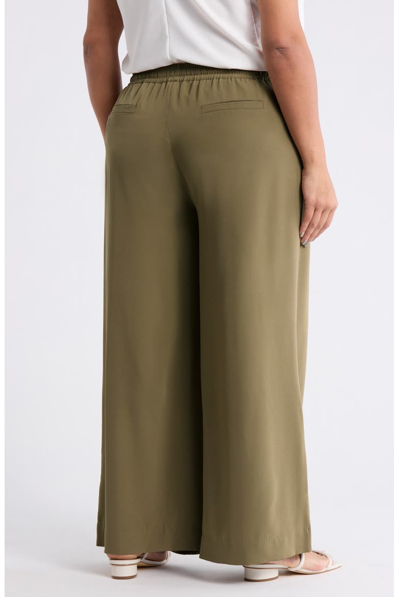 Mae Pleated Drawstring Pants, Alternate, color, OLIVE LEAF