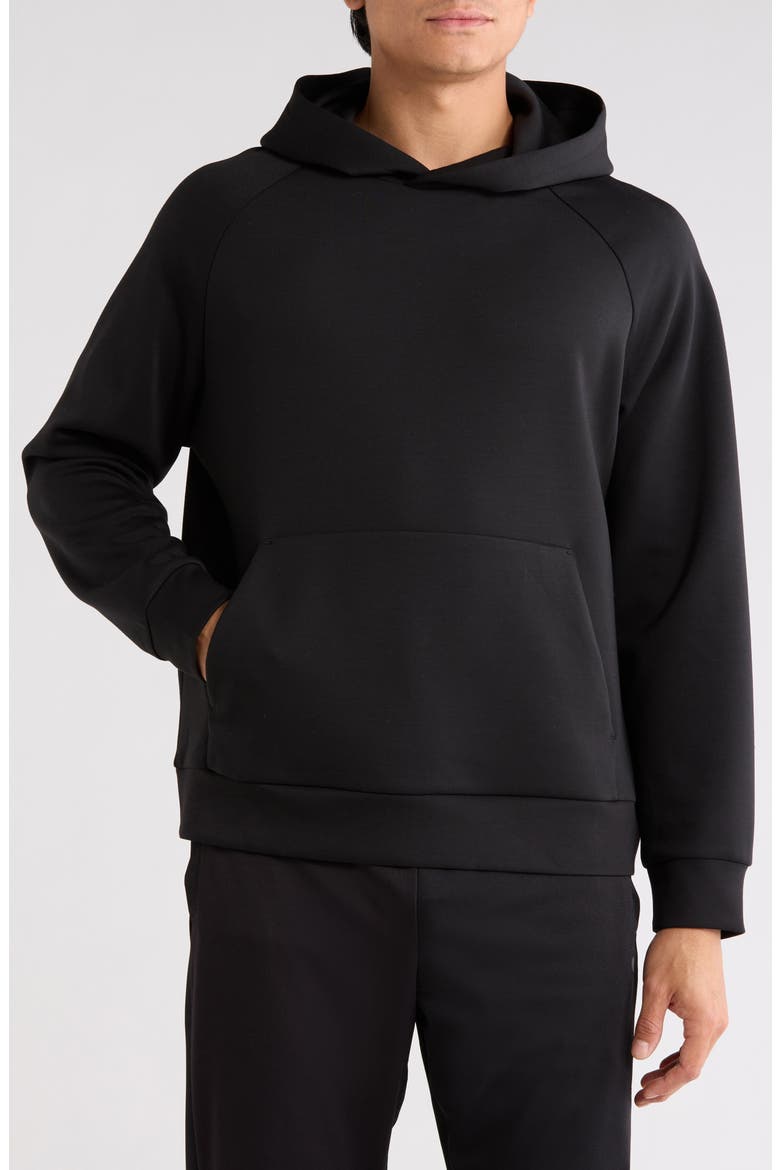 Double Knit Pullover Hoodie, Main, color, BLACK