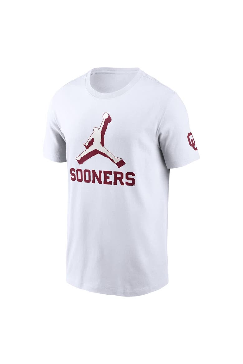 Men's Jordan Brand White Oklahoma Sooners Primetime 2-Hit Swoosh T-Shirt, Alternate, color, White