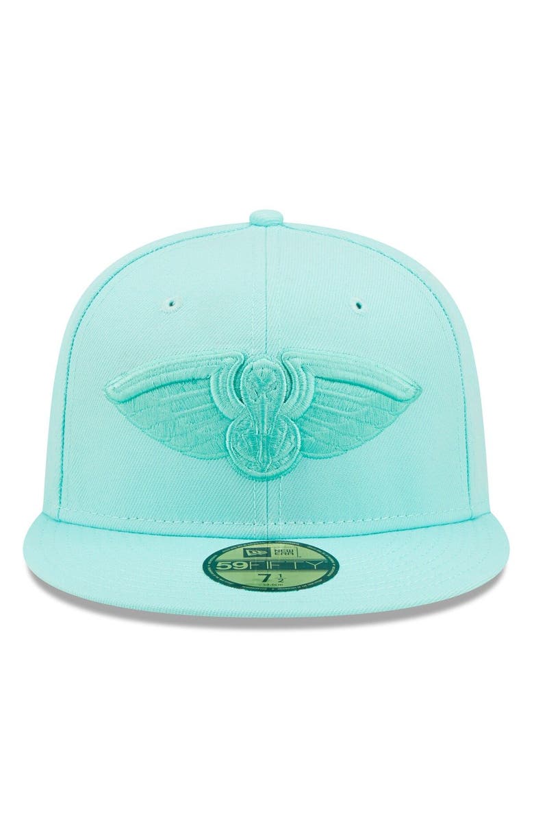 New Era Men's New Era Turquoise New Orleans Pelicans Color Pack 59FIFTY Fitted Hat, Alternate, color, 