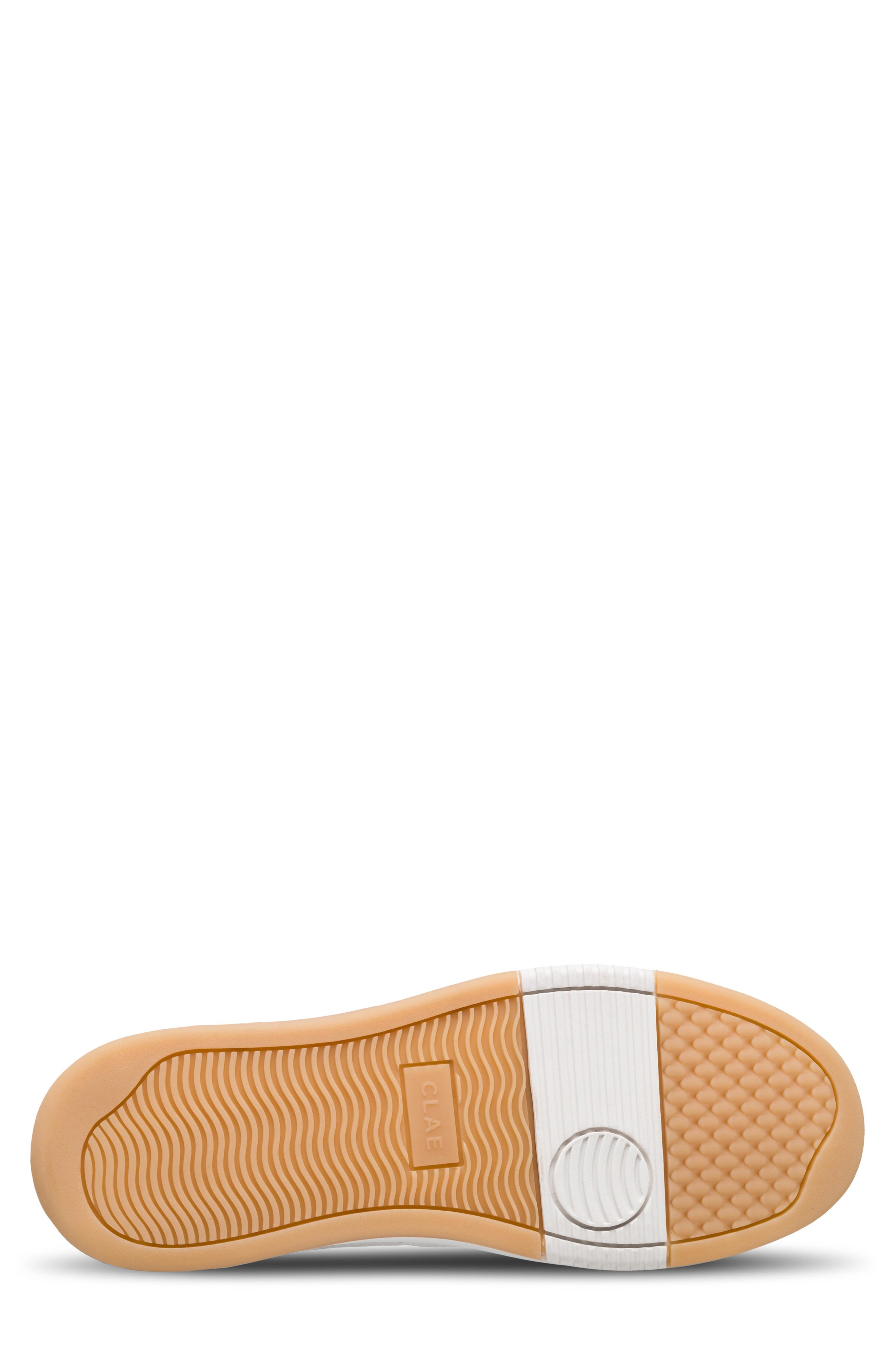 CLAE Moses Low Top Leather Sneaker, Alternate, color, White Leather Navy