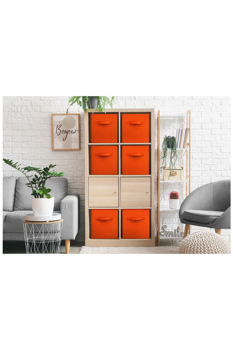 Large Collapsible Storage Cube, Alternate, color, ORANGE