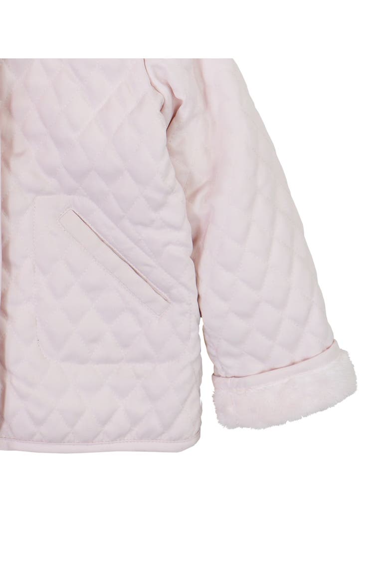 Hooded Faux Fur Lined Quilted Barn Jacket, Alternate, color, Light Pink