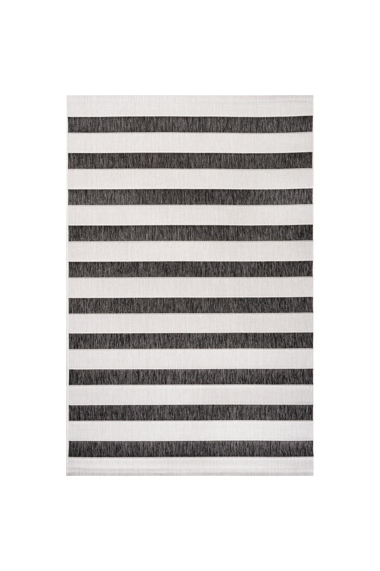 Aveiro Wide Stripe Indoor/Outdoor Area Rug, Main, color, Black/Cream