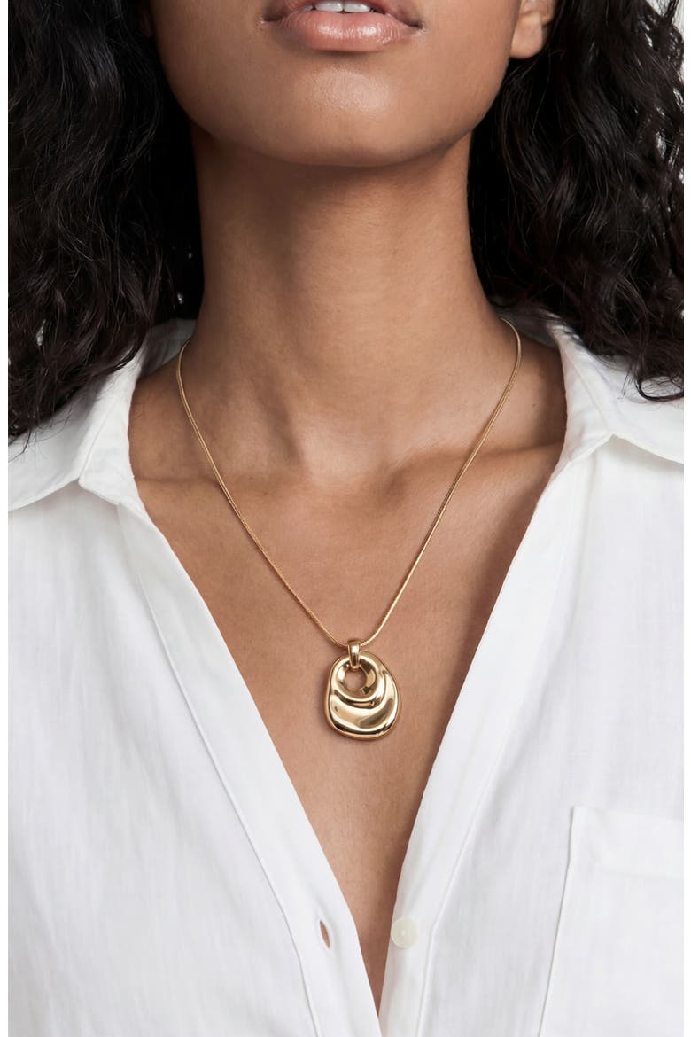 Liquid Pendant Necklace, Alternate, color, GOLD