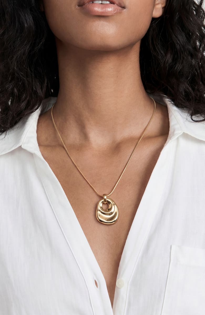 Ettika Liquid Pendant Necklace, Alternate, color, Gold