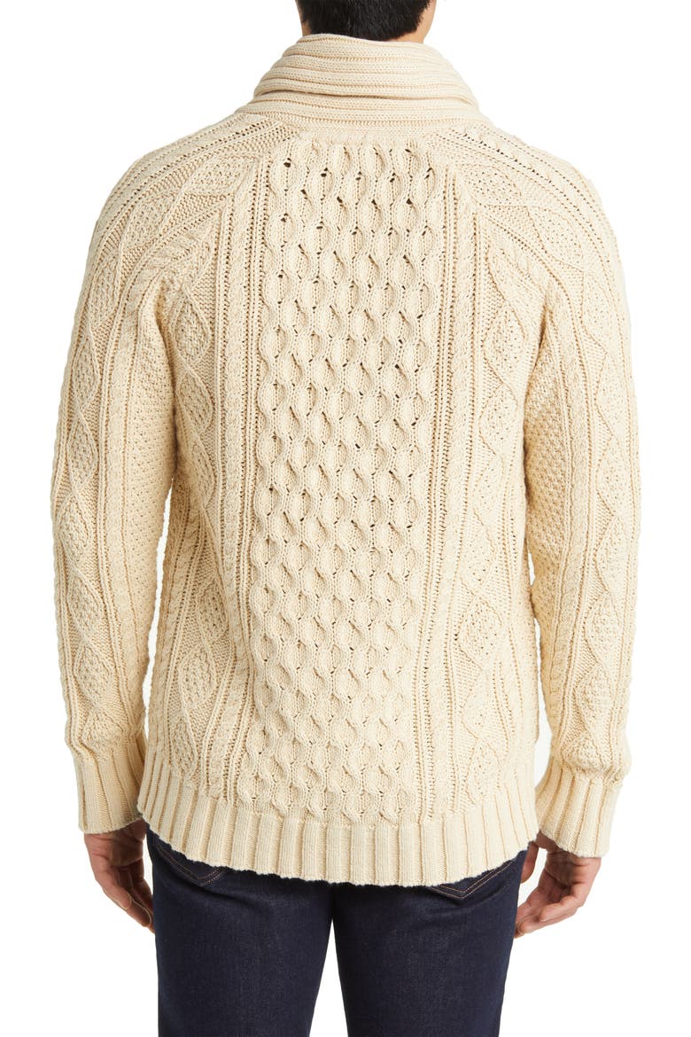 Signature Cotton Fisherman Sweater, Alternate, color, BEIGE