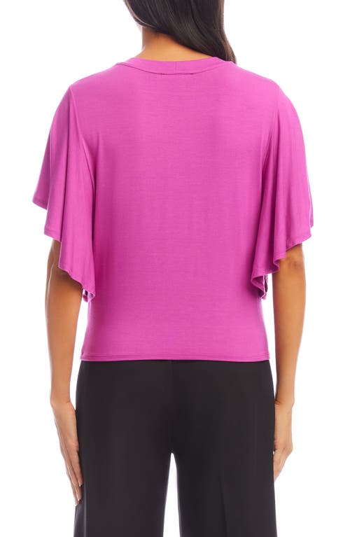 Karen Kane Flutter Sleeve Drape Front Jersey Top