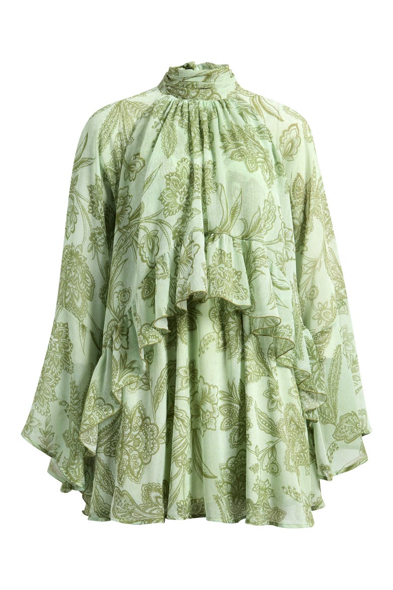 Ruffle Tiered Dress, Alternate, color, OLIVE BATIK