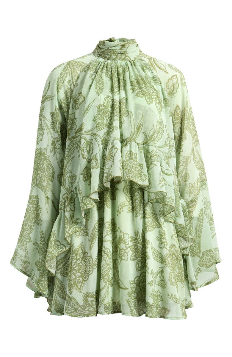 Avec Les Filles Ruffle Tiered Dress, Alternate, color, Olive Batik