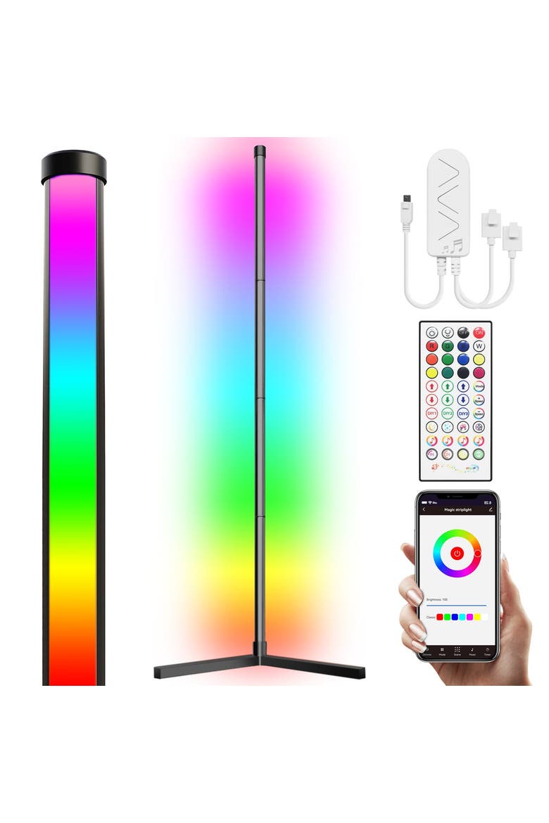 Smart WiFi Symphony Floor Lamp, Main, color, Black