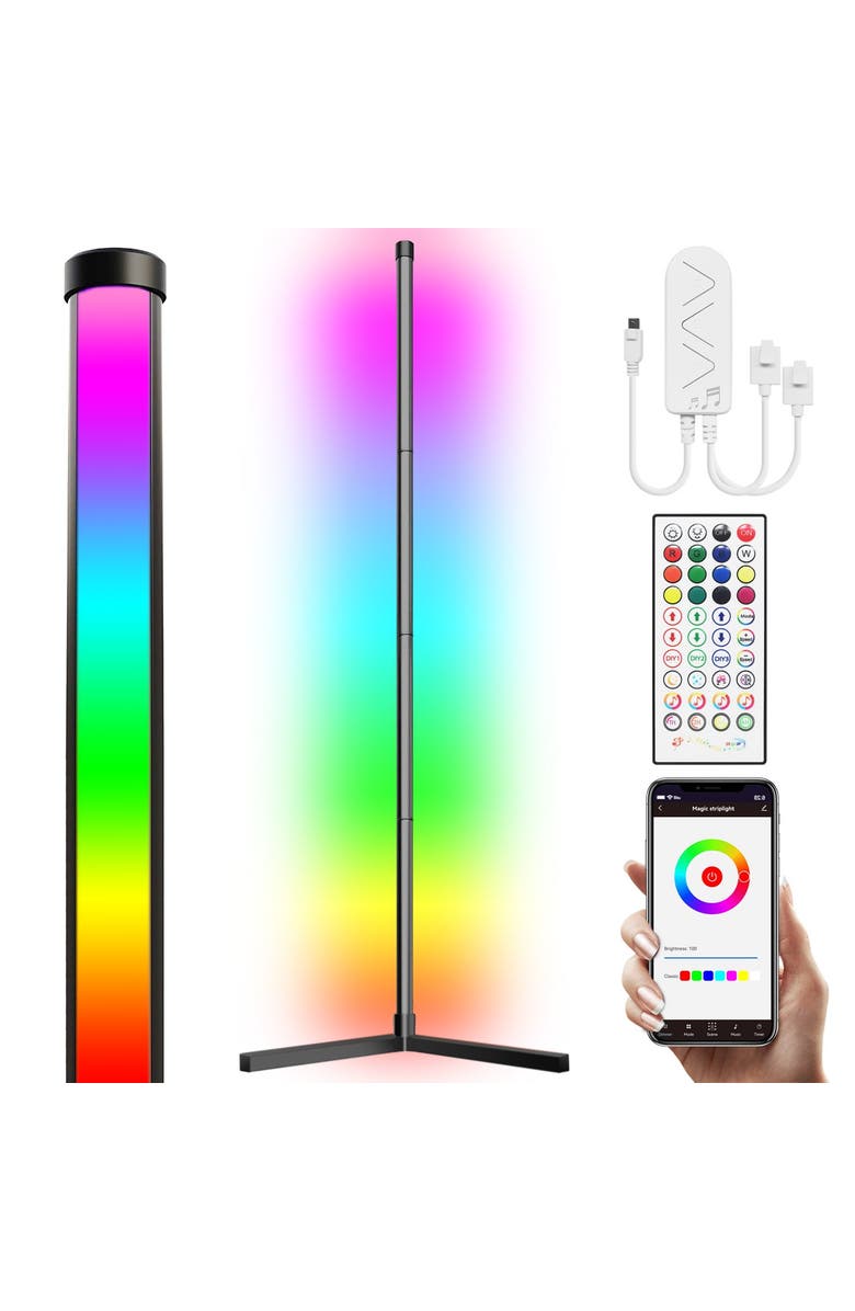 Eco4Life Smart WiFi Symphony Floor Lamp, Main, color, Black