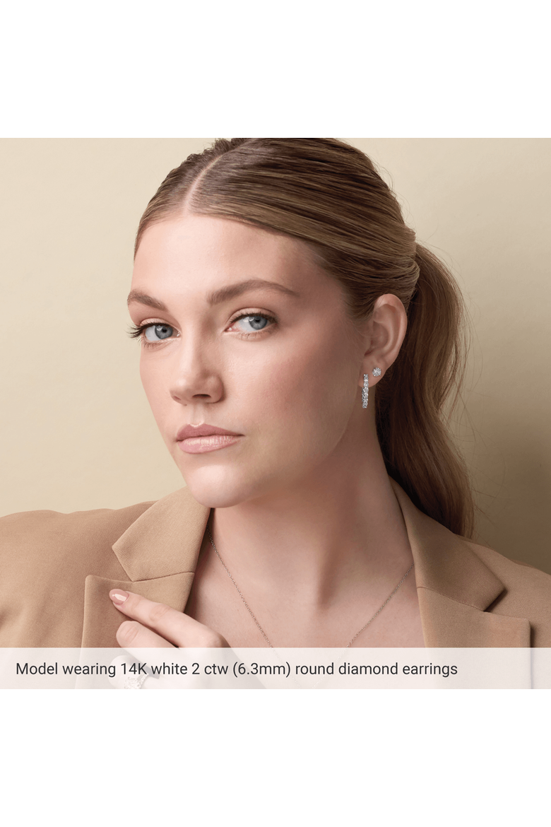 3 CT Lab-Grown Diamond Earrings in 14K Gold, Alternate, color, White