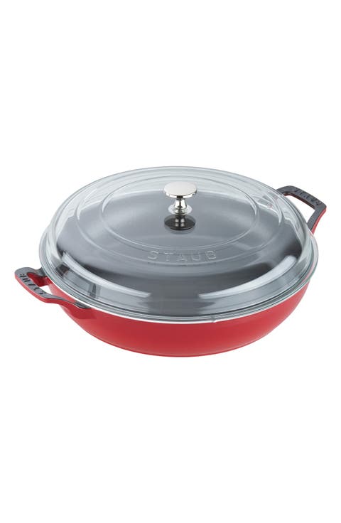 3.5 Quart Enameled Cast Iron Braiser with Glass Lid
